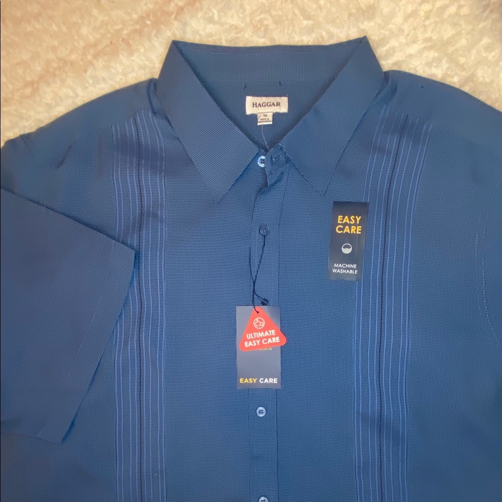 NWT Haggar Short Sleeve Button Down Shirt